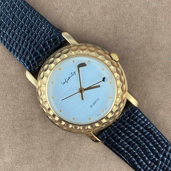 Vintage Infinity Golf Ball Styled Gold Watch - Picture 2 of 7